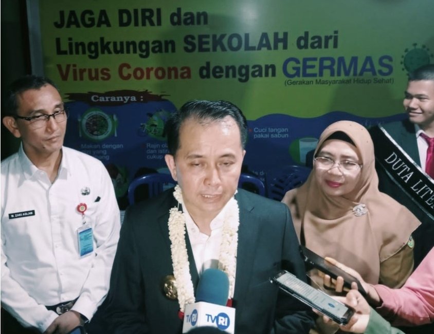 Pj Gubernur Sumsel Agus Fatoni menghadiri acara lomba perpustakaan SMA se-Sumsel. Juara 1 SMAN Plus 17 Palembang
