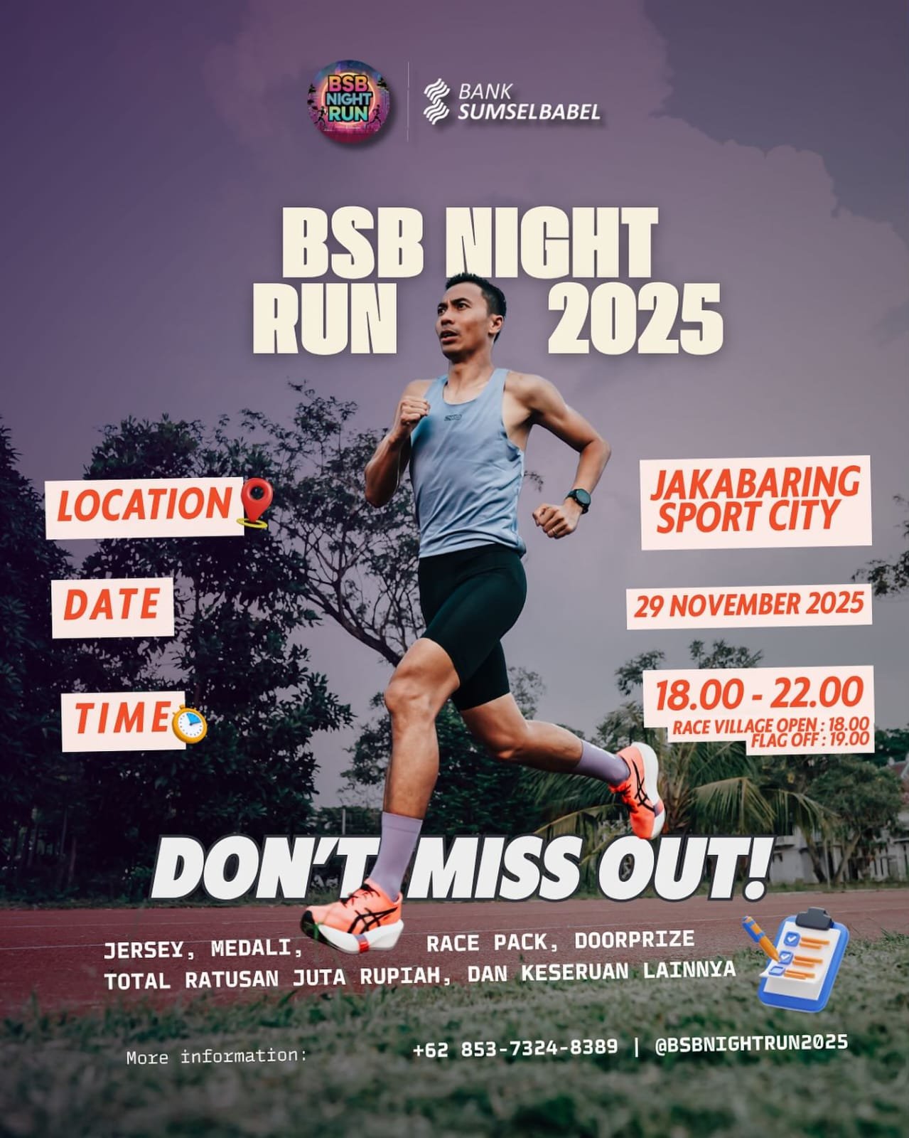 BSB Night Run 2025 Menggelegar Malam ini : Ribuan Pelari, dan Sensasi Sportainment di JSC
