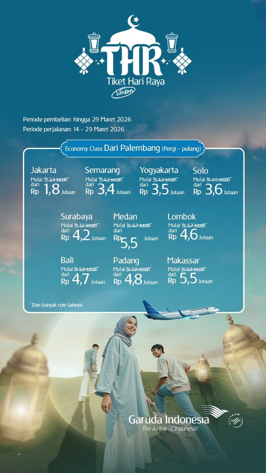 Dukung Kebijakan Pemerintah, Garuda Berikan Diskon Tiket 18% Lewat Program THR