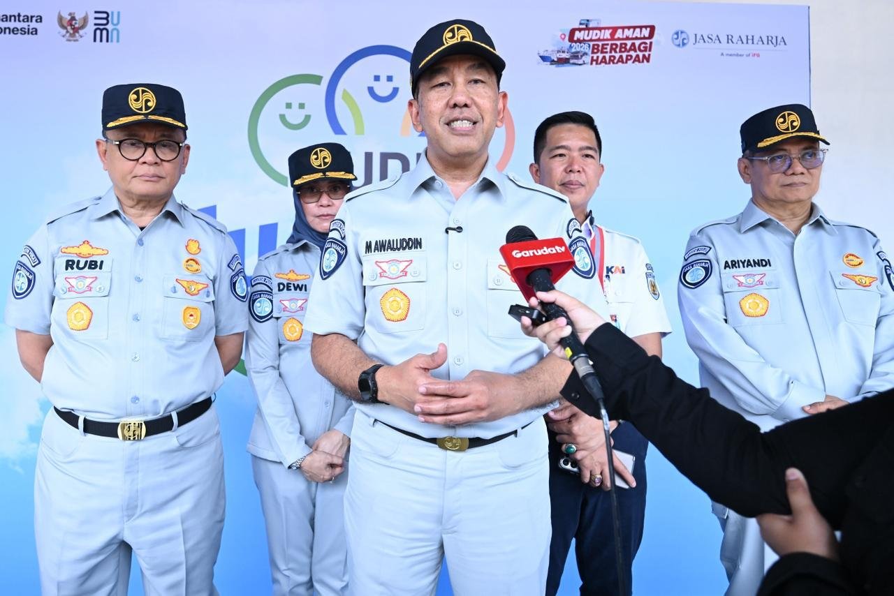 Jasa Raharja Berangkatkan Ribuan Pemudik dari Stasiun Pasar Senen Jakarta melalui Program Mudik Gratis BUMN 2026
