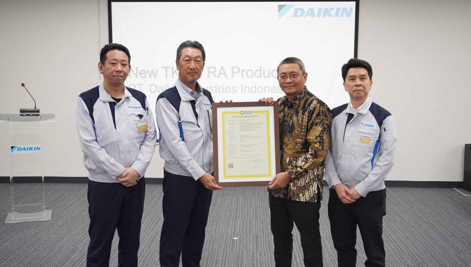 AC DAIKIN Nusantara Prestige Resmi Kantongi Sertifkat TKDN Diatas 60%